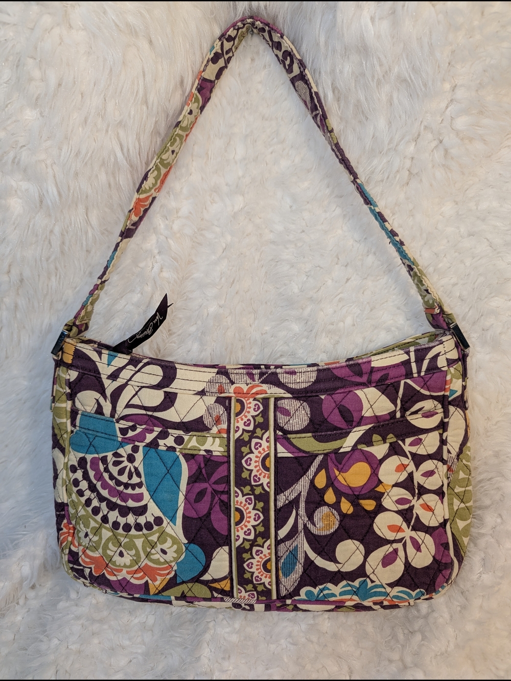 Vera Bradley Purple Floral Quilted Shoulder Bag